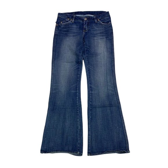 Rock & Republic Jeans Skynard Flare Leg Womens Size 27 Medium Wash Low Rise - Picture 7 of 8